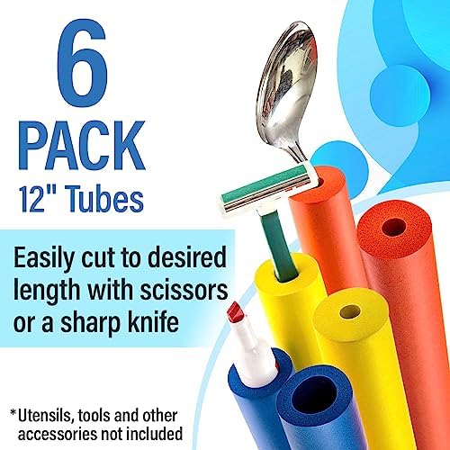 Tuberías Antideslizantes Impresa Foam Grip - Personalizables en Multi-Colores, Paquete de 6 Azul/Rojo/Amarillo para Mangos Adaptativos - Equipos y - imagen 7
