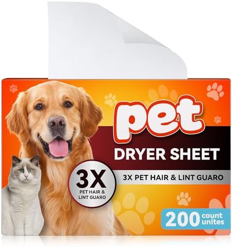 Removedor de Pelo de Mascota Heigble para Lavado, Hojas para Secadora, 3 X Combatientes de Pelo, Reduce Estática, Aporta Suavidad (Sin Fragancia, 200 - imagen 1