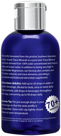 Aussie Trace Minerals - Gotas de Electrolitos Completas, Ricas en Magnesio y Bajas en Sodio para Hidratación, Energía y Recuperación - 2oz / 60ml - - imagen 2