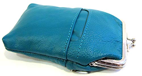 Funda para Cigarrillos de Cuero 100% para Mujer con Cierre, Encendedor y Monedero - Verde Teal - imagen 7