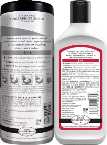 Limpiador Pesado para Estufas Weiman y Toallitas de Acero Inoxidable - Kit de Limpieza Potente para Electrodomésticos - El Empaque Puede Variar - imagen 2