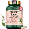 Cápsulas de Psyllium VAHDAM 1800 mg con Probióticos (2 Mil Millones CFU) | Apoya la Digestión y Salud Intestinal | 90 Cápsulas Veganas - imagen 1