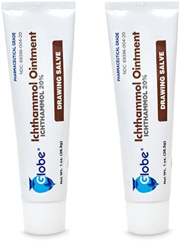 Ungüento Ichthammol Globe 20% (Pomada Dibujo) 1 OZ - Alivio Suave para la Piel, Tratamiento de Eczema, Acné, Forúnculos, Astillas, Picaduras de Abeja - imagen 1