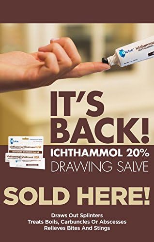 Ungüento Ichthammol Globe 20% (Pomada Dibujo) 1 OZ - Alivio Suave para la Piel, Tratamiento de Eczema, Acné, Forúnculos, Astillas, Picaduras de Abeja - imagen 4