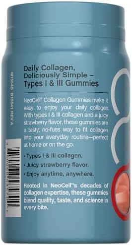 Gomitas de Colágeno NeoCell Peptides | 60 Unidades | Tipos I & III | Suplemento Avanzado para Mujeres y Hombres - imagen 3