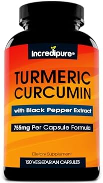 Suplemento de Cúrcuma y Curcumina con Extracto de Pimienta Negra - 755mg por Cápsula, 120 Cápsulas Veganas de Curcumin Incredipure - imagen 1