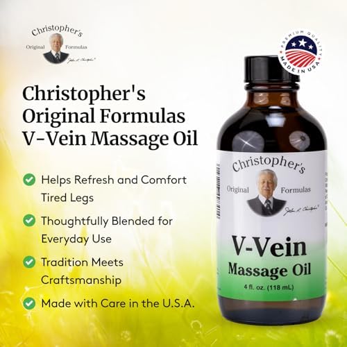 Aceite de Masaje V-Vein de Christopher’s Original Formulas, 4 fl oz | Mezcla Herbal Tópica para Cuidado de la Piel y Masaje - imagen 4