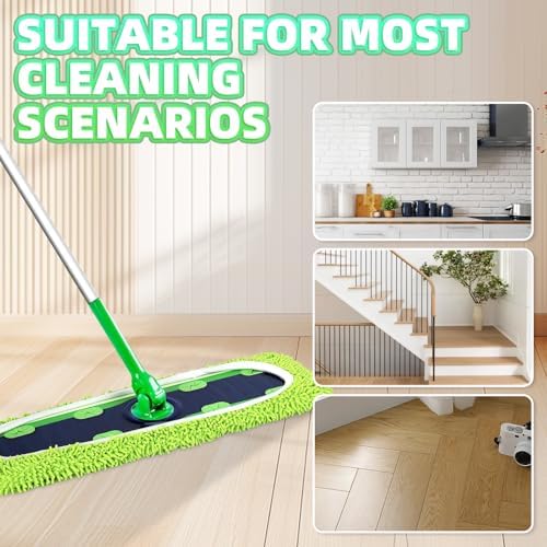 Paquete de 4 Almohadillas Reutilizables X-Large Nicemiya Compatibles con Swiffer Sweeper XL, Microfibra Chenille Lavables para Trapear Seco y Húmedo - imagen 4