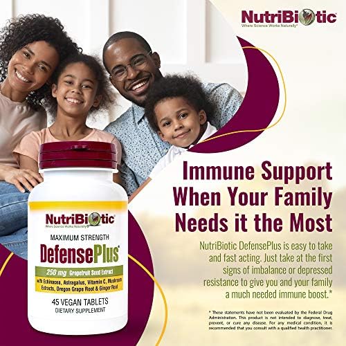 NutriBiotic – DefensePlus, 45 Tabletas | Suplemento Inmunológico 11 en 1 con Vitamina C, Zinc, Extracto de Semilla de Toronja, Equinácea, Raíz de - imagen 3