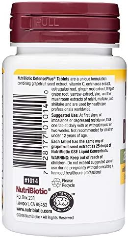 NutriBiotic – DefensePlus, 45 Tabletas | Suplemento Inmunológico 11 en 1 con Vitamina C, Zinc, Extracto de Semilla de Toronja, Equinácea, Raíz de - imagen 7