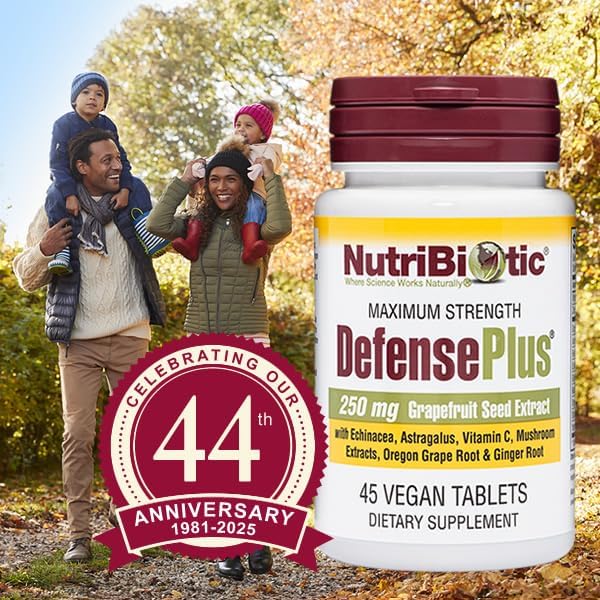 NutriBiotic – DefensePlus, 45 Tabletas | Suplemento Inmunológico 11 en 1 con Vitamina C, Zinc, Extracto de Semilla de Toronja, Equinácea, Raíz de - imagen 8