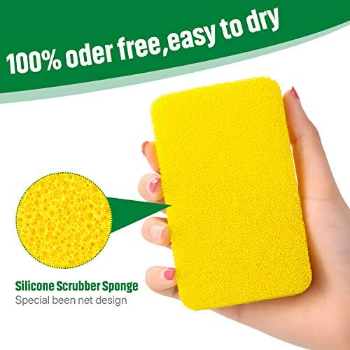 Esponjas de Silicón Patelai - 10 Piezas, Reutilizables, Suaves, para Limpiar Frutas y Verduras, Estilo Cuadrado - imagen 2