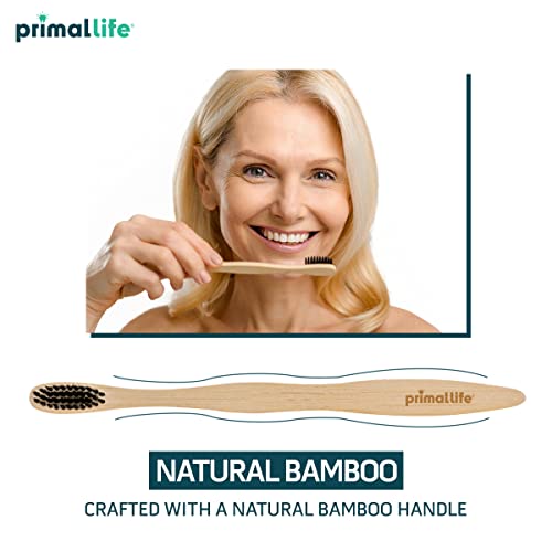 Cepillo de Dientes de Carbón Primal Life Organics, Hecho de Carbón y Bambú, Biodegradable, Libre de BPA, Ideal para Niños y Adultos, (1 Paquete) - imagen 3