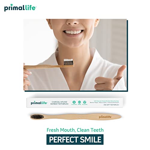 Cepillo de Dientes de Carbón Primal Life Organics, Hecho de Carbón y Bambú, Biodegradable, Libre de BPA, Ideal para Niños y Adultos, (1 Paquete) - imagen 5