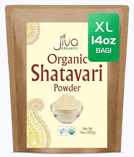 Jiva Organics Polvo de Shatavari Orgánico 14 Onzas - Asparagus racemosus - Hierba Ayurvédica Pura en Bolsa a Granel - imagen 1
