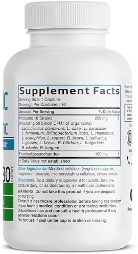 Bronson Probiótico Diario 50 Mil Millones CFU con Prebiótico, Fórmula de Mantenimiento, 1 Cápsula al Día, 30 Cápsulas Vegetarianas, No GMO - imagen 2