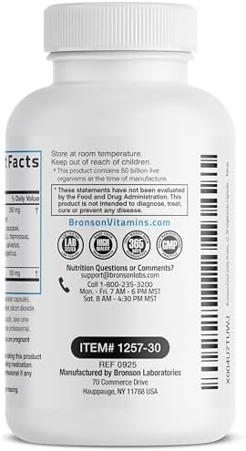 Bronson Probiótico Diario 50 Mil Millones CFU con Prebiótico, Fórmula de Mantenimiento, 1 Cápsula al Día, 30 Cápsulas Vegetarianas, No GMO - imagen 7