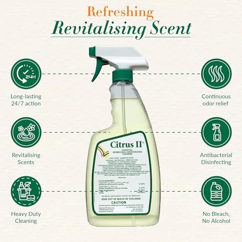 Limpiador Desinfectante Citrus II - Aroma Cítrico Fresco - Spray Desinfectante para Hogar, Hospital y Oficina - 22 Fl Oz - imagen 3