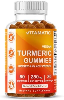 Gomitas Veganas Vitamatic de Cúrcuma con Jengibre y Extracto de Pimienta Negra – 60 Gomitas – 95% Curcuminoides – Potente Antioxidante y Apoyo - imagen 1