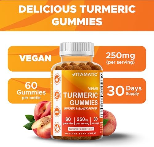 Gomitas Veganas Vitamatic de Cúrcuma con Jengibre y Extracto de Pimienta Negra – 60 Gomitas – 95% Curcuminoides – Potente Antioxidante y Apoyo - imagen 4