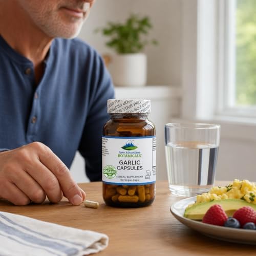 Cápsulas de Ajo 500mg Pure Mountain Botanicals - 90 Cápsulas Veganas con Ajo Orgánico - Suplemento Herbal Kosher y Sin Gluten - imagen 4