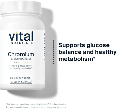 Vital Nutrients Chromium Polynicotinate 200 mcg - Suplemento para Metabolismo de Grasas y Carbohidratos - Mantenimiento de Colesterol - 90 Cápsulas - imagen 3