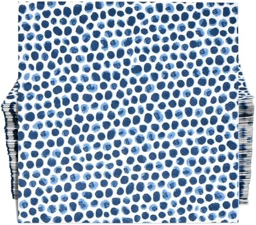 Servilletas Desechables de Papel Gift Boutique 100 Piezas con Puntos Azules para Cócteles, Decoración de Fiesta, Baby Shower y Cumpleaños - imagen 1
