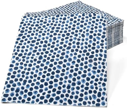 Servilletas Desechables de Papel Gift Boutique 100 Piezas con Puntos Azules para Cócteles, Decoración de Fiesta, Baby Shower y Cumpleaños - imagen 3
