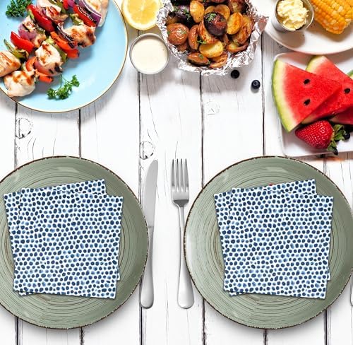Servilletas Desechables de Papel Gift Boutique 100 Piezas con Puntos Azules para Cócteles, Decoración de Fiesta, Baby Shower y Cumpleaños - imagen 4