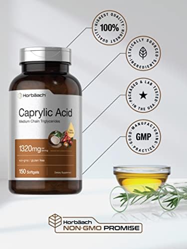 Suplemento de Ácido Caprílico Horbaach 1320mg | 150 Cápsulas Blandas | A base de Aceite MCT | Sin OGM y Libre de Gluten - imagen 5