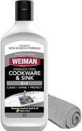 Limpiador y Pulidor de Acero Inoxidable Weiman para Fregaderos y Utensilios con Paño de Microfibra - 8 Onzas - imagen 1