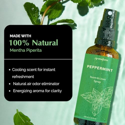Spray de Ropa y Almohadas de Menta, Aromafume | 100ml | Con Aceite Esencial de Menta Pura | Aromaterapia para Relajación, Sueño y Alivio del Estrés - imagen 2