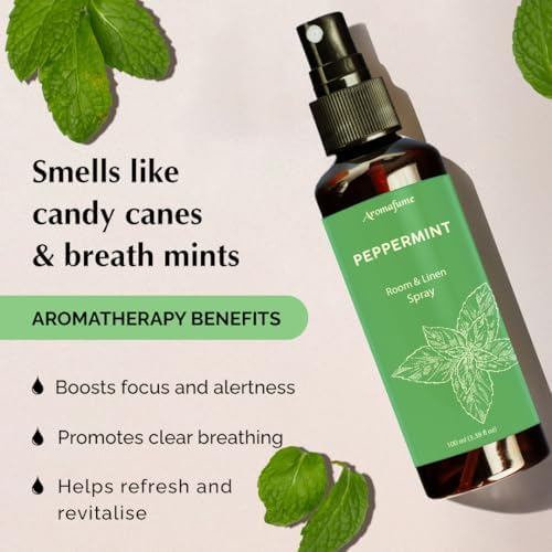 Spray de Ropa y Almohadas de Menta, Aromafume | 100ml | Con Aceite Esencial de Menta Pura | Aromaterapia para Relajación, Sueño y Alivio del Estrés - imagen 5