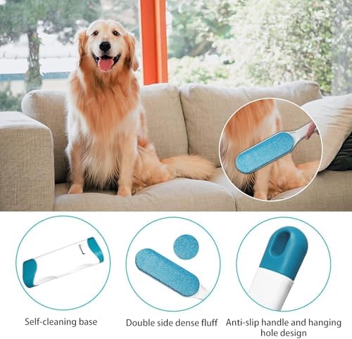 Juego de 2 Cepillos Quitapelusas para Muebles, Doble Cara, Autolimpiantes, Ideal para Mascotas, Ropa, Sofás y Alfombras - imagen 3