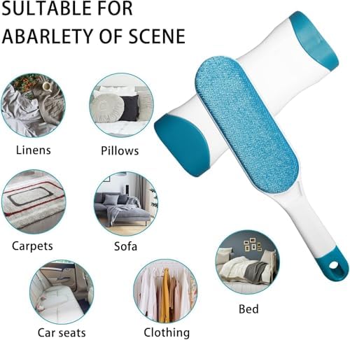 Juego de 2 Cepillos Quitapelusas para Muebles, Doble Cara, Autolimpiantes, Ideal para Mascotas, Ropa, Sofás y Alfombras - imagen 5