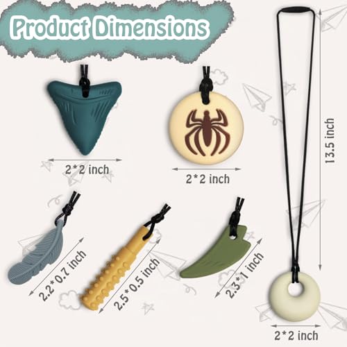 Collares Masticables para Niños Sensoriales 6 Piezas, Juguetes de Silicona para Autismo, TDAH y SPD, Collares para Masticar que Reducen la Ansiedad y - imagen 2