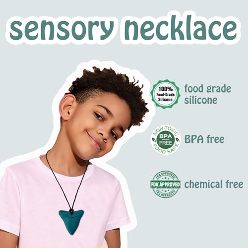 Collares Masticables para Niños Sensoriales 6 Piezas, Juguetes de Silicona para Autismo, TDAH y SPD, Collares para Masticar que Reducen la Ansiedad y - imagen 3