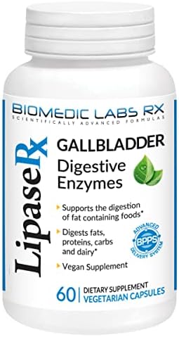 Fórmula para la Vesícula Biliar Biomedic Labs RX, Enzimas Digestivas Lipasa, Proteasa y Amilasa, Reduce la Inflamación - 60 Cápsulas Vegetarianas - imagen 1