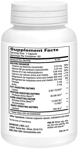 Fórmula para la Vesícula Biliar Biomedic Labs RX, Enzimas Digestivas Lipasa, Proteasa y Amilasa, Reduce la Inflamación - 60 Cápsulas Vegetarianas - imagen 2