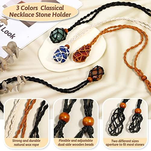 Set de Soportes para Collar de Cristales Evatage y Piedras Sanadoras, 6 Piezas de Jaulas Ajustables con 7 Cristales de Chakra para Yoga, Meditación y - imagen 4