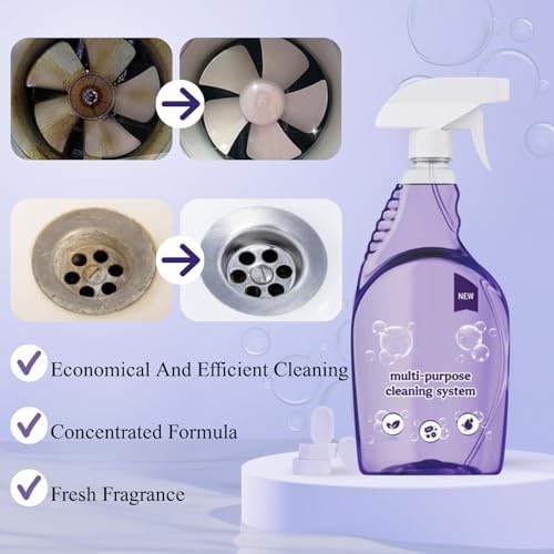 Sistema de Limpieza Multiusos, Limpiador en Spray para Hornos, Limpiador Concentrado para Superficies, Tabletas de Limpieza, Agente de Limpieza para - imagen 6