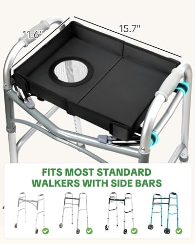 Bandeja FANGSUN para Andadera Plegable 2.0 – Bandeja Desmontable Mejorada con Correas Extendidas y Porta Vaso, Compatible con Andaderas Estándar, - imagen 2