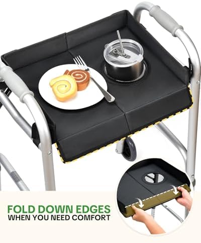Bandeja FANGSUN para Andadera Plegable 2.0 – Bandeja Desmontable Mejorada con Correas Extendidas y Porta Vaso, Compatible con Andaderas Estándar, - imagen 4
