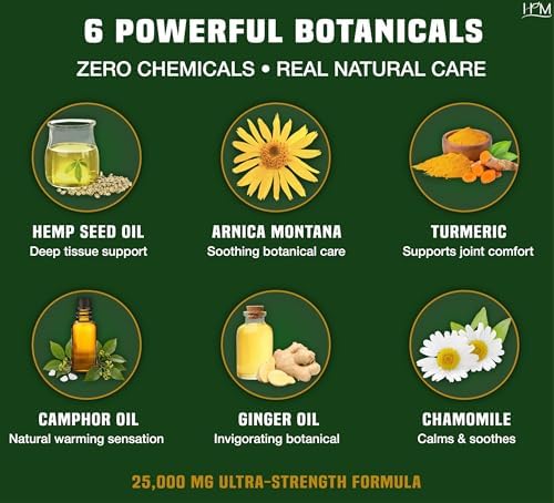 Hempower – Aceite de Masaje para Dolor Muscular y Articular – 25,000 MG | Fórmula de Cáñamo Ultra Fuerte | Sin Fragancias Artificiales | Apoya Estilo - imagen 3