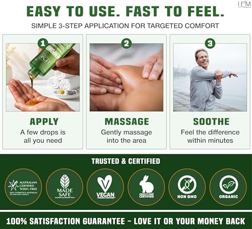 Hempower – Aceite de Masaje para Dolor Muscular y Articular – 25,000 MG | Fórmula de Cáñamo Ultra Fuerte | Sin Fragancias Artificiales | Apoya Estilo - imagen 4