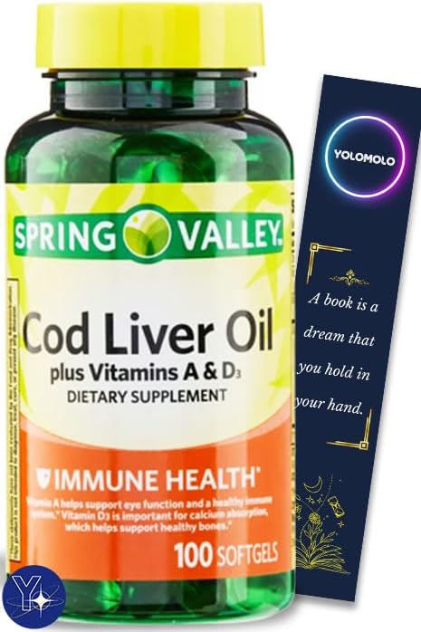Aceite de Hígado de Bacalao con Vitaminas A y D3 para la Salud Inmunológica, Suplemento Dietético en Softgels Spring Valley, 100 Cápsulas + Regalo de - imagen 1