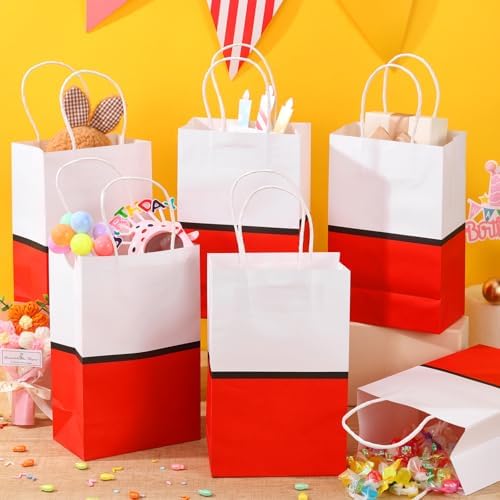 Czlotyh 24 Pzs Bolsas de Regalo de Animación en Cartón Rojo con Asa, Bolsas de Papel para Fiestas de Cumpleaños y Baby Shower - imagen 4