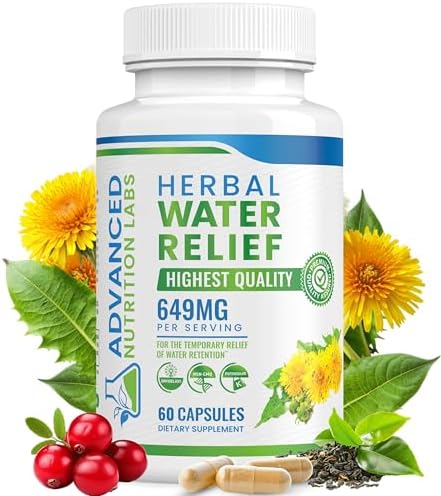 Píldoras Diuréticas de Agua Herbal para Retención de Líquidos, Inflamación y Piernas Hinchadas - Suplemento de Extracto de Diente de León - 60 - imagen 1