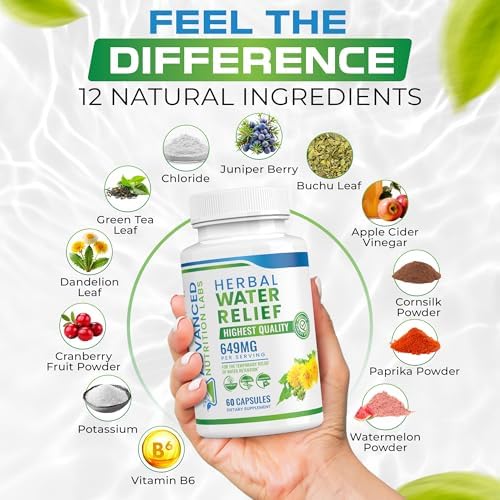 Píldoras Diuréticas de Agua Herbal para Retención de Líquidos, Inflamación y Piernas Hinchadas - Suplemento de Extracto de Diente de León - 60 - imagen 5