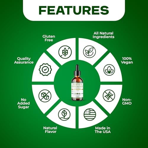 Gotas de Super Verdes Líquidas | Antioxidantes Poderosos | Apoyo Inmunológico | Salud Digestiva | Sabor a Menta | The Healthy Life for Me | 2oz - - imagen 3